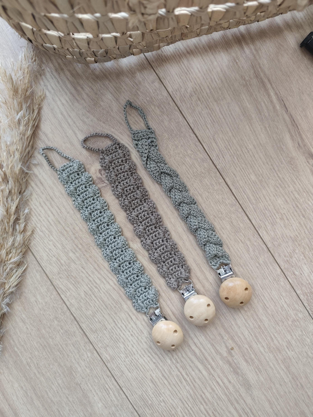 🤍 Attache tétine en crochet faite main | Blanche & Noé