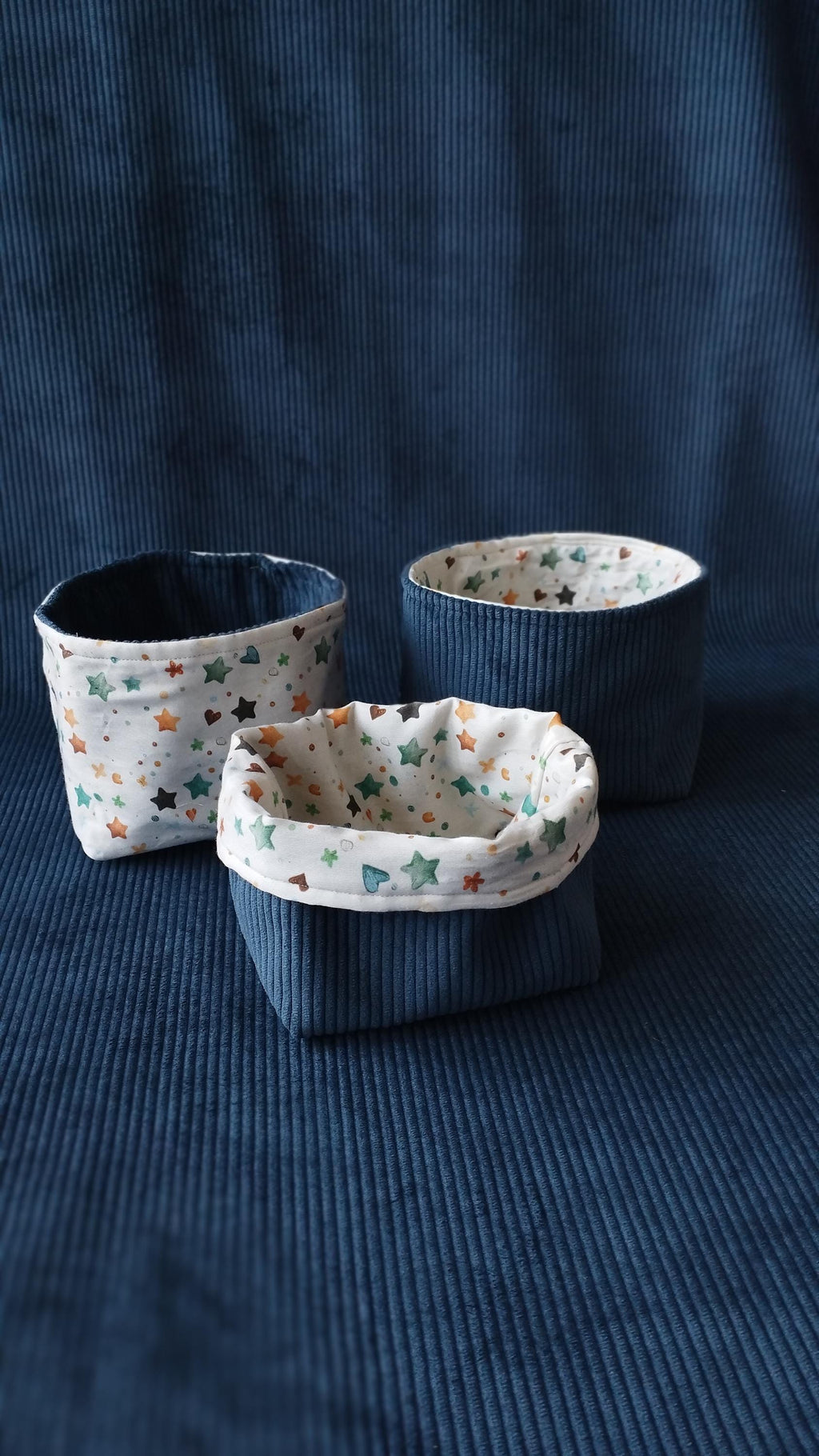 🐋 Panier en tissu réversible – Collection Madeleine la Baleine | Blanche & Noé