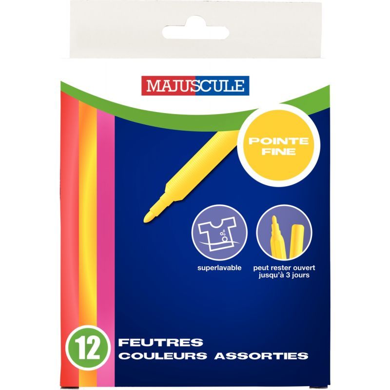 Lot de 12 feutres lavables