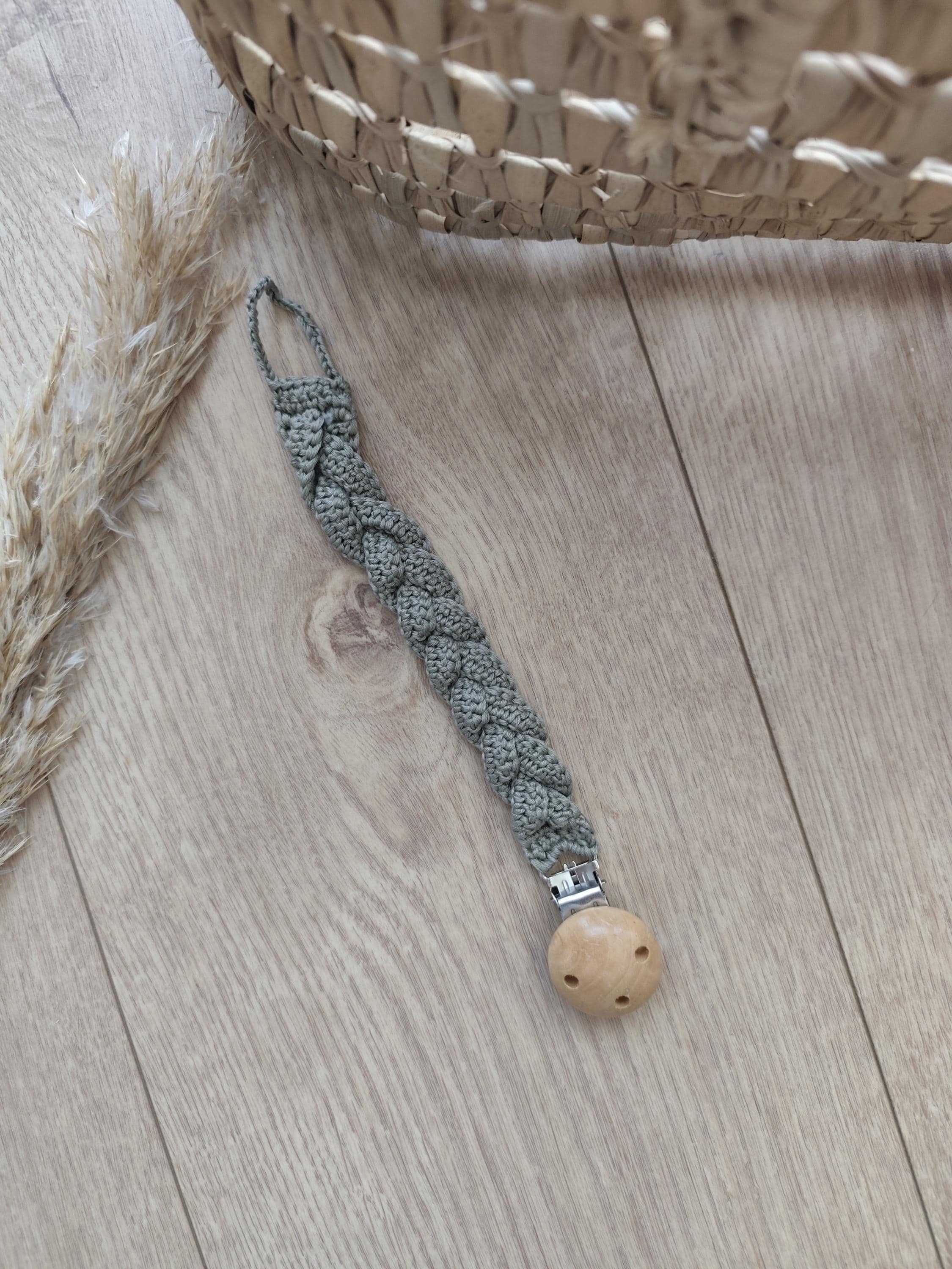 🤍 Attache tétine en crochet faite main | Blanche & Noé