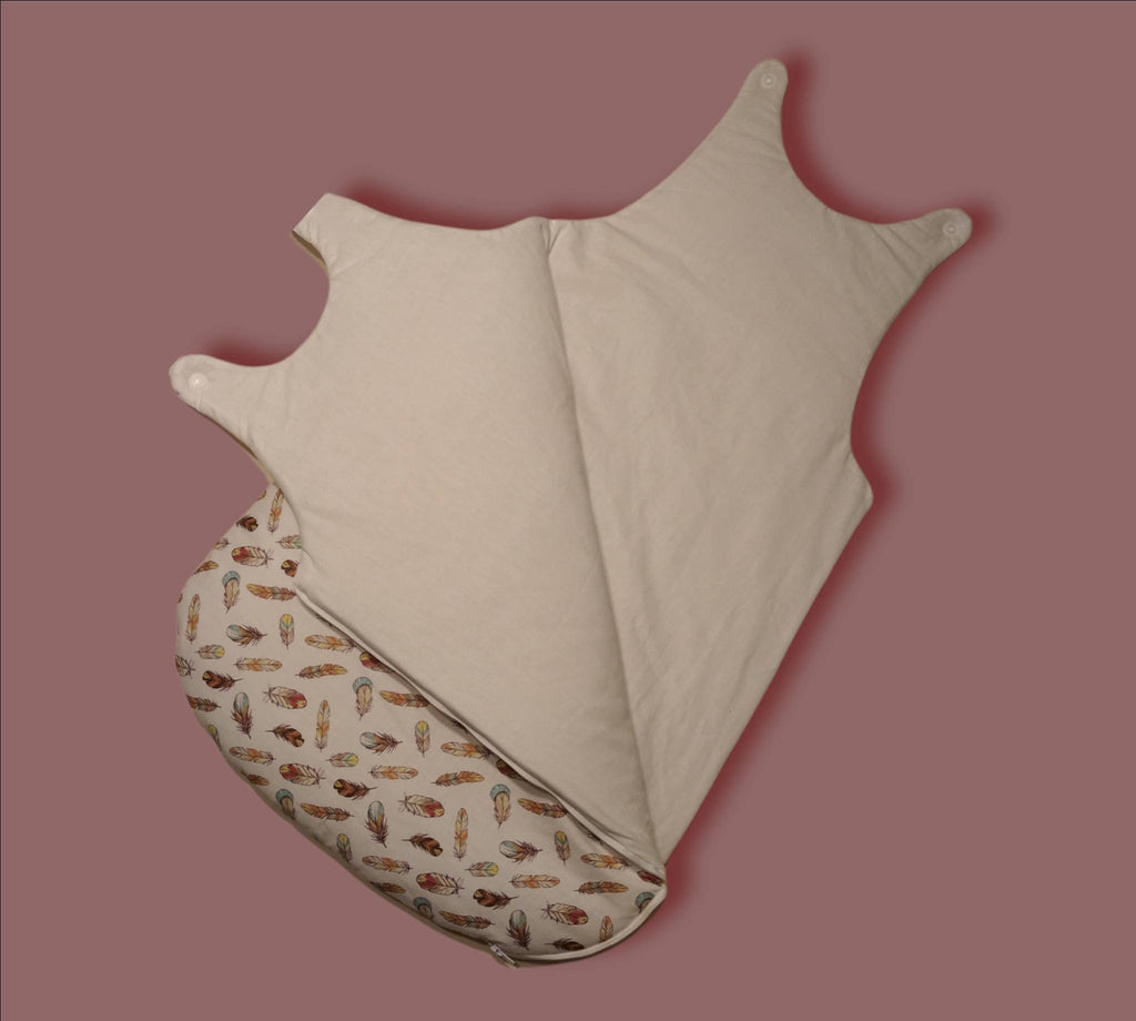 🌙 Gigoteuse bébé 0–6 mois en coton – Motifs bohème | Blanche & Noé