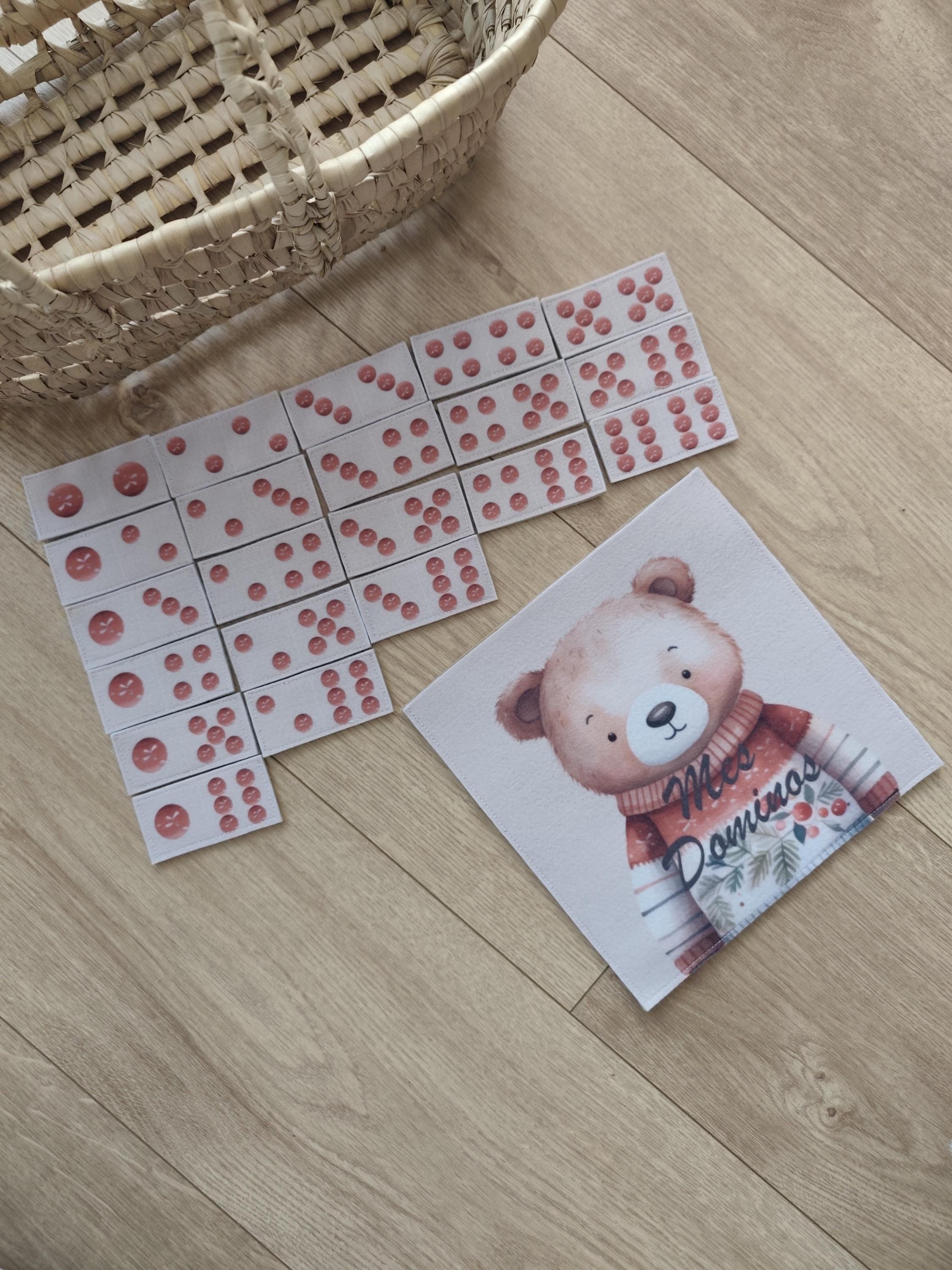 Dominos en feutrine "ourson de noël"