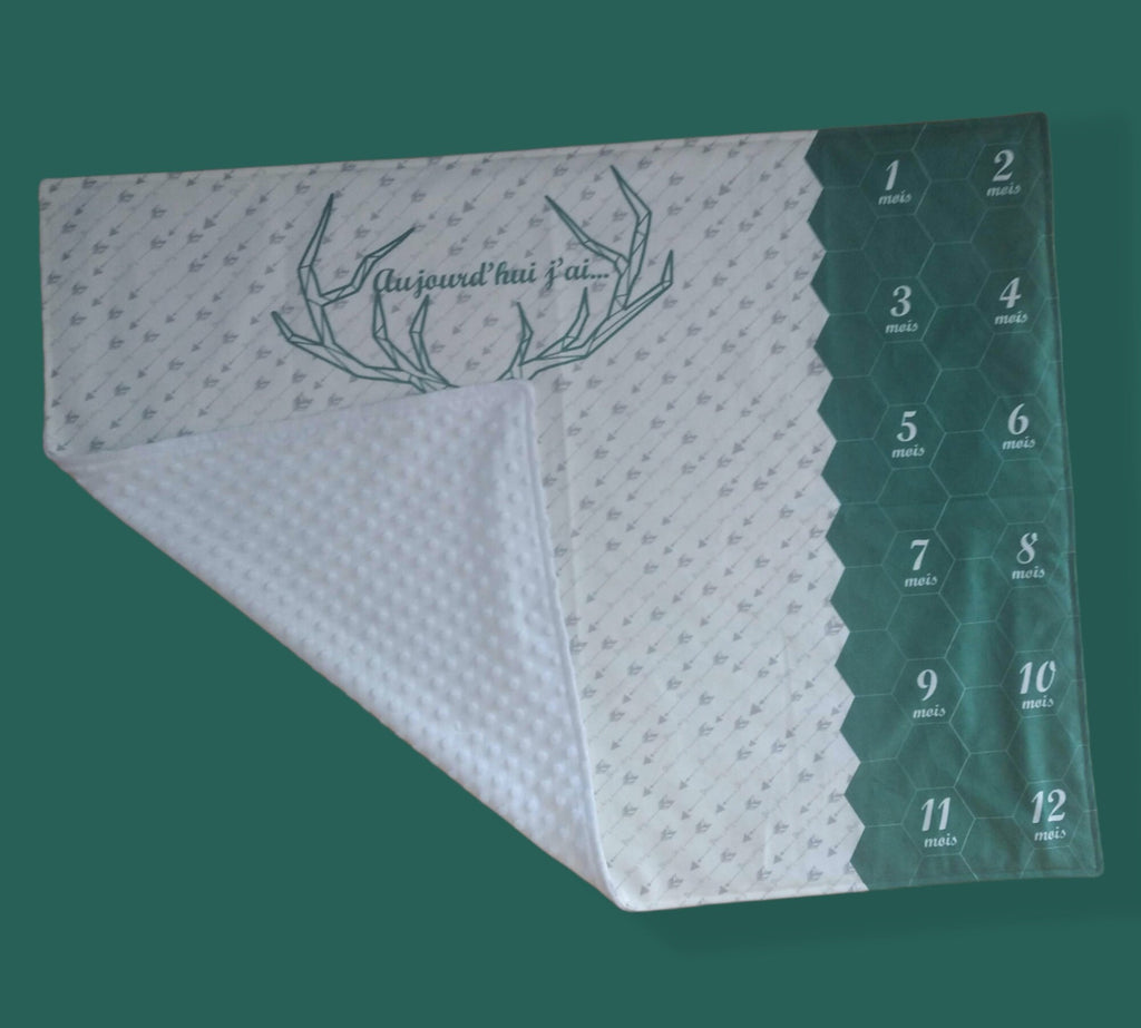 Tapis / Couverture étape motifs cerf géométrique