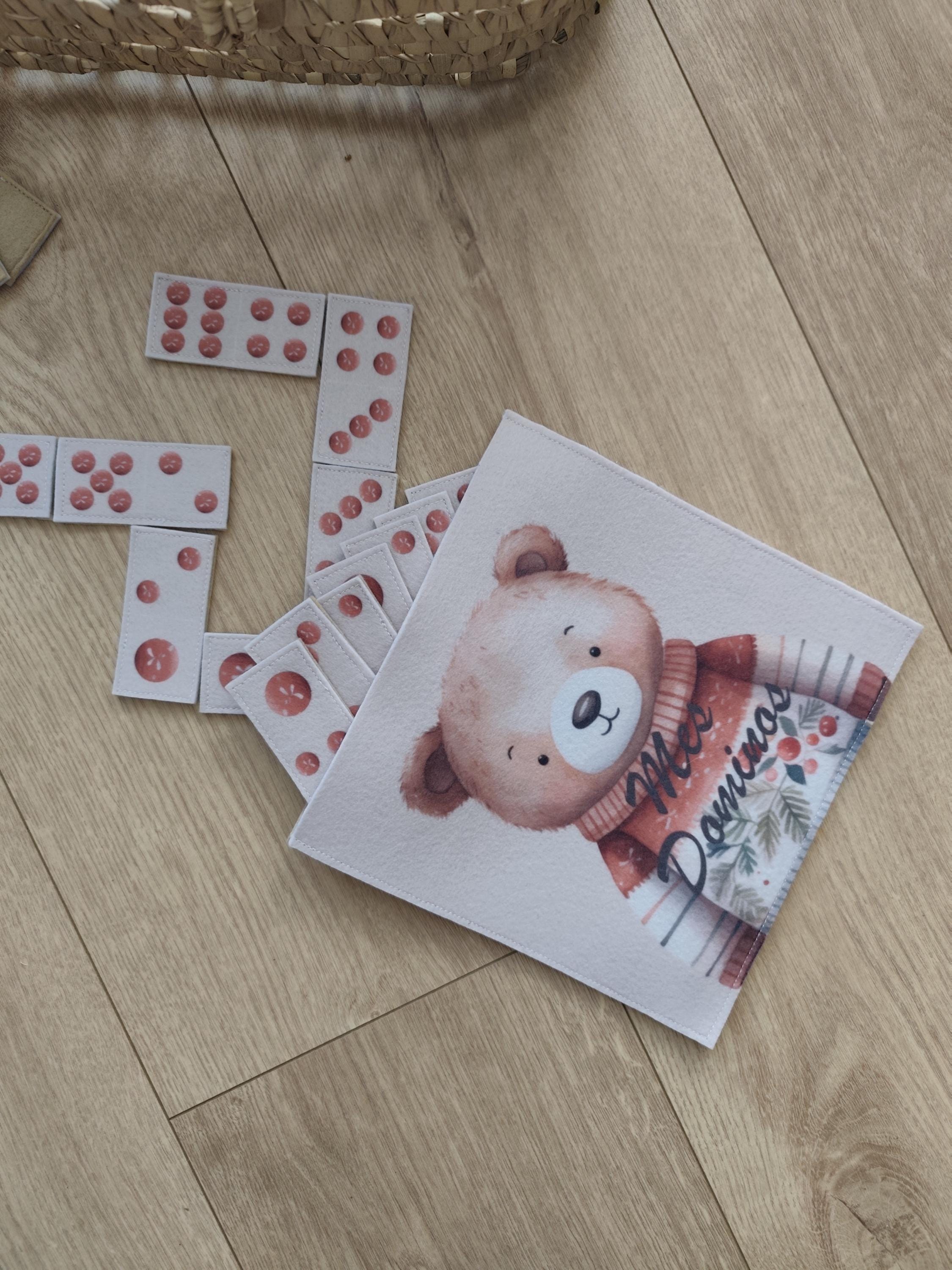 Dominos en feutrine "ourson de noël"
