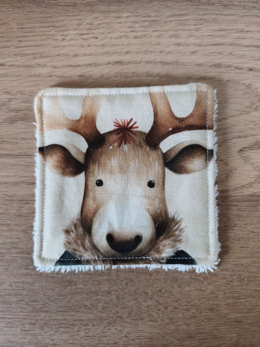 Lingette lavable "Les petits animaux de Noël"