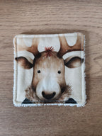 Lingette lavable "Les petits animaux de Noël"