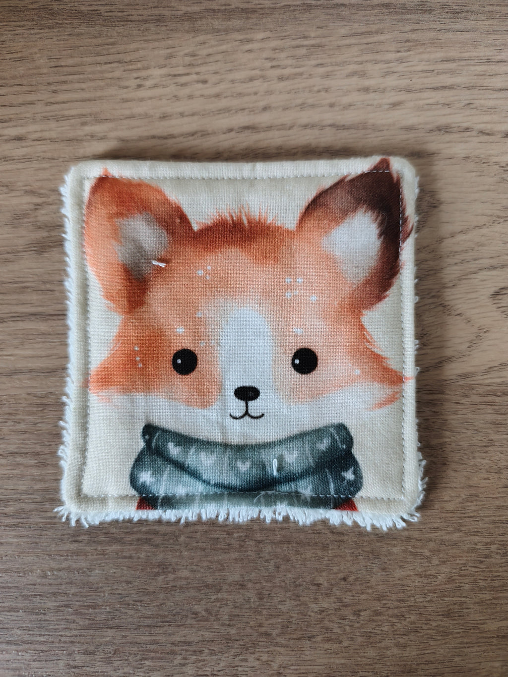 Lingette lavable "Les petits animaux de Noël"