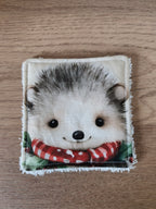 Lingette lavable "Les petits animaux de Noël"