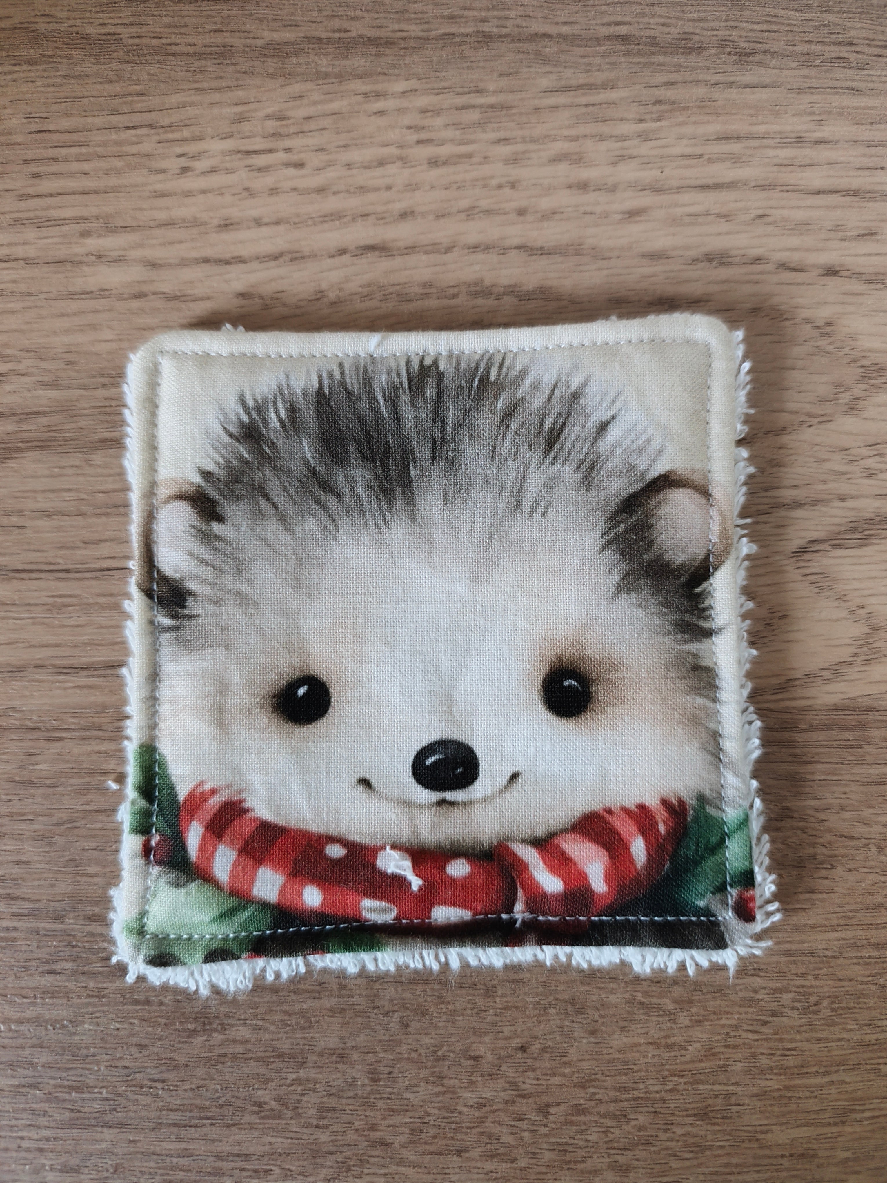 Lingette lavable "Les petits animaux de Noël"