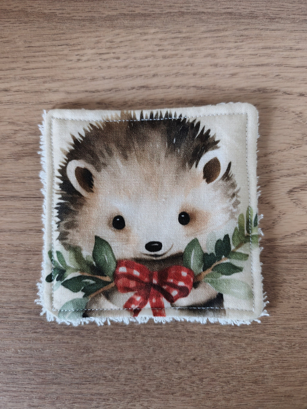 Lingette lavable "Les petits animaux de Noël"