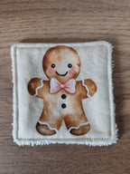 Lingette lavable "Les petits animaux de Noël"