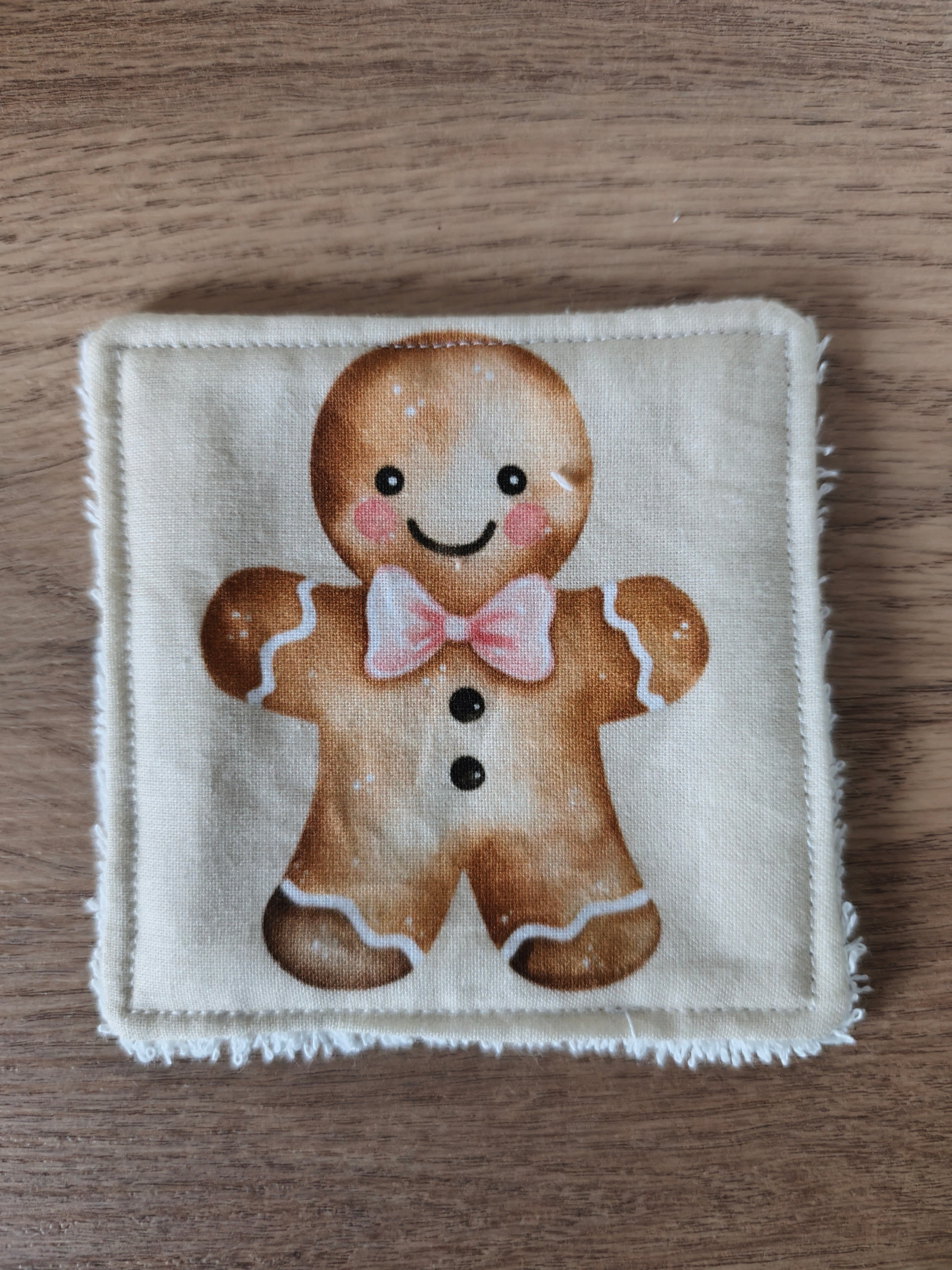 Lingette lavable "Les petits animaux de Noël"