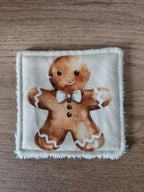 Lingette lavable "Les petits animaux de Noël"