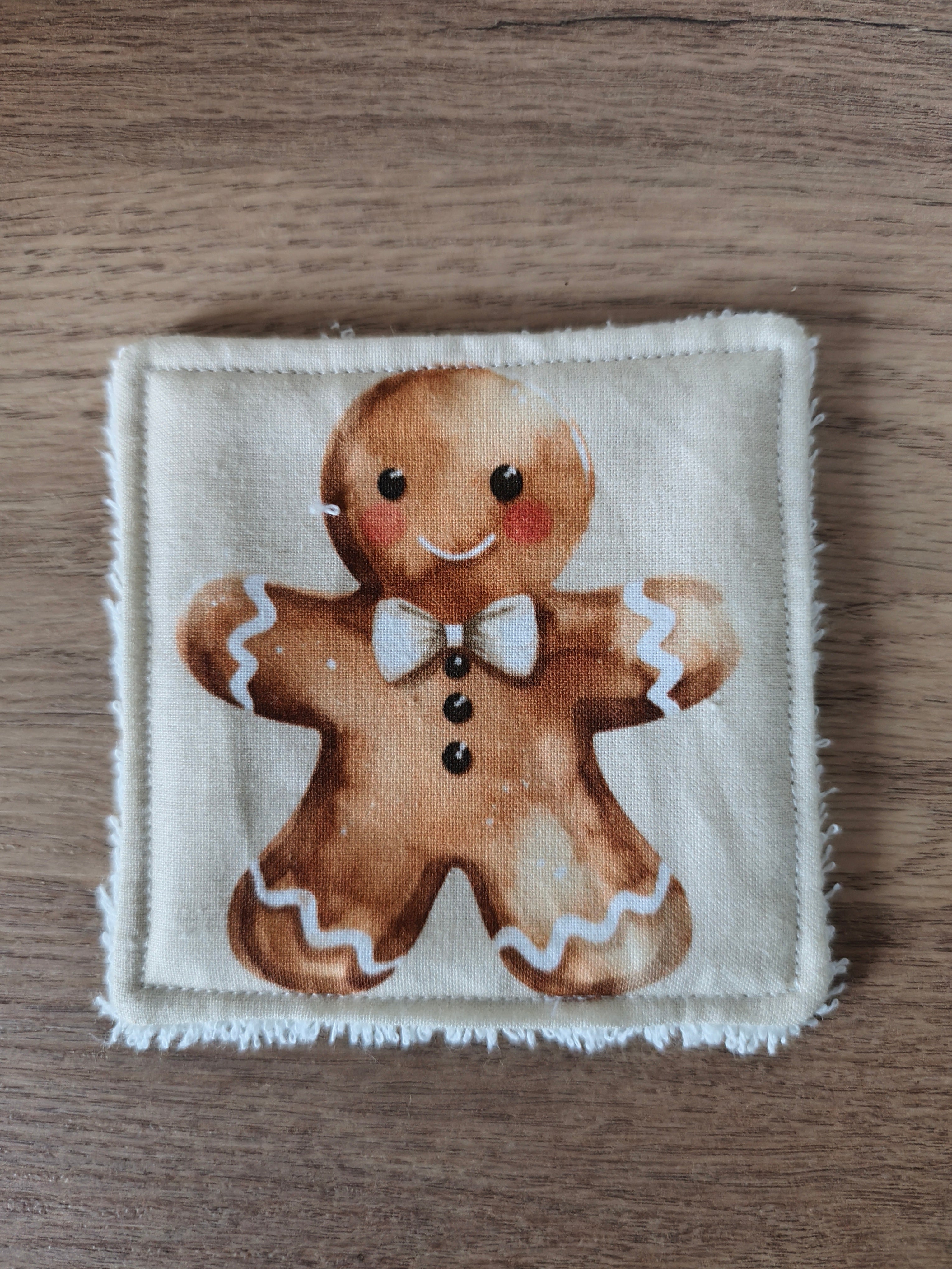 Lingette lavable "Les petits animaux de Noël"