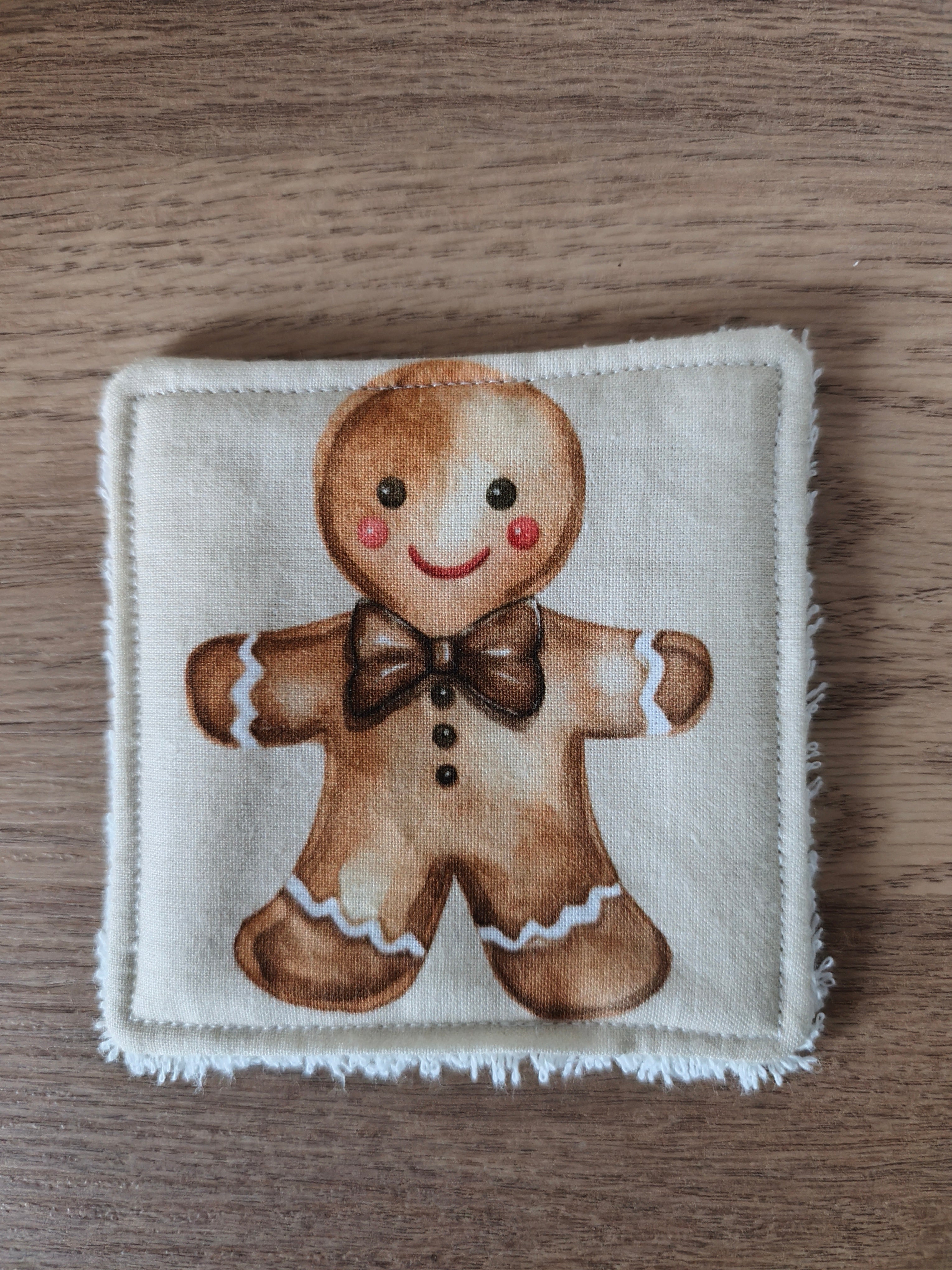 Lingette lavable "Les petits animaux de Noël"