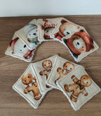 Lingette lavable "Les petits animaux de Noël"