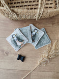 🦆 Lot de 4 lingettes lavables – Gaspard le canard