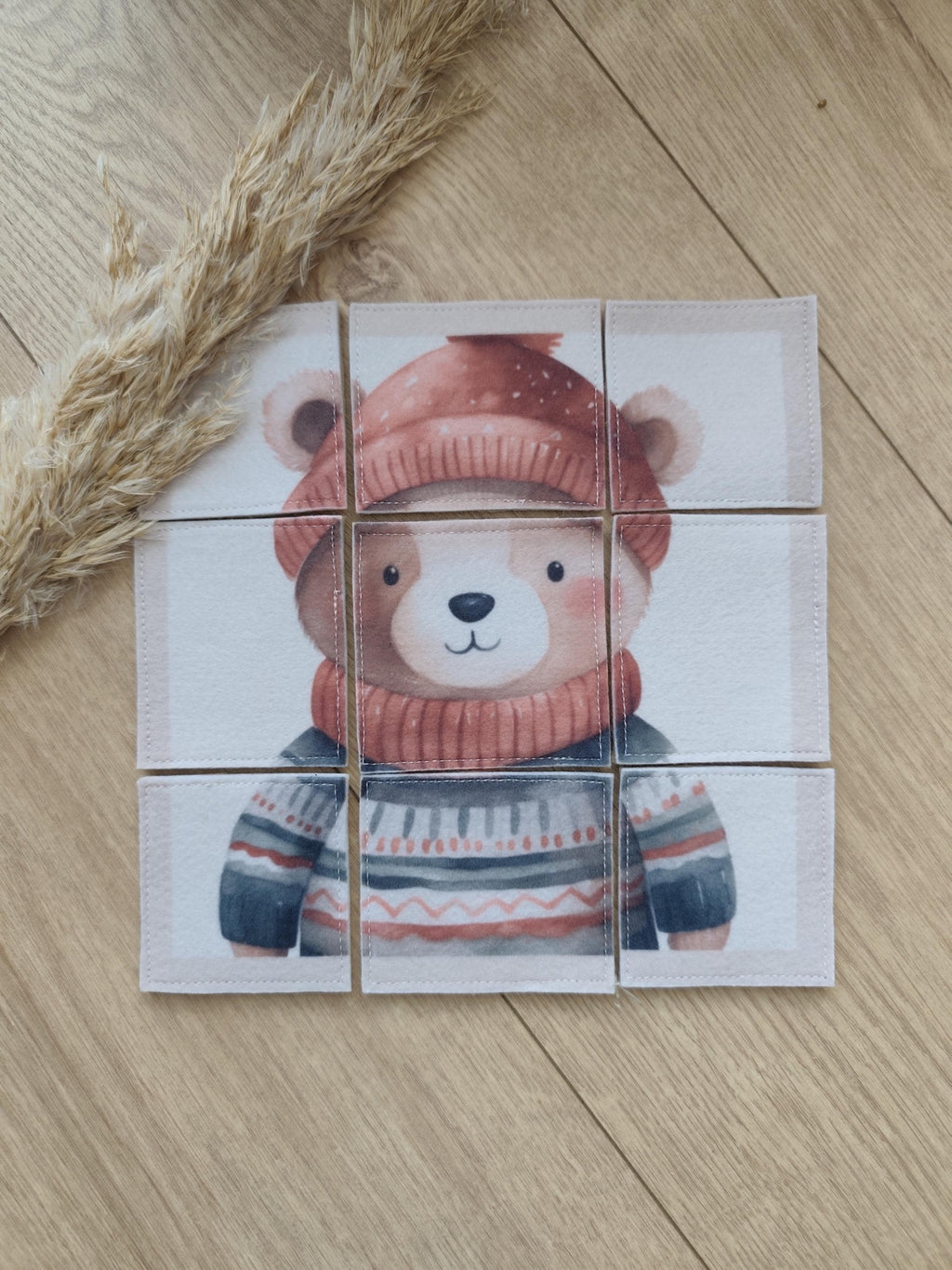 ❄️ Puzzle enfant en feutrine – Collection Animaux d’hiver | Blanche & Noé