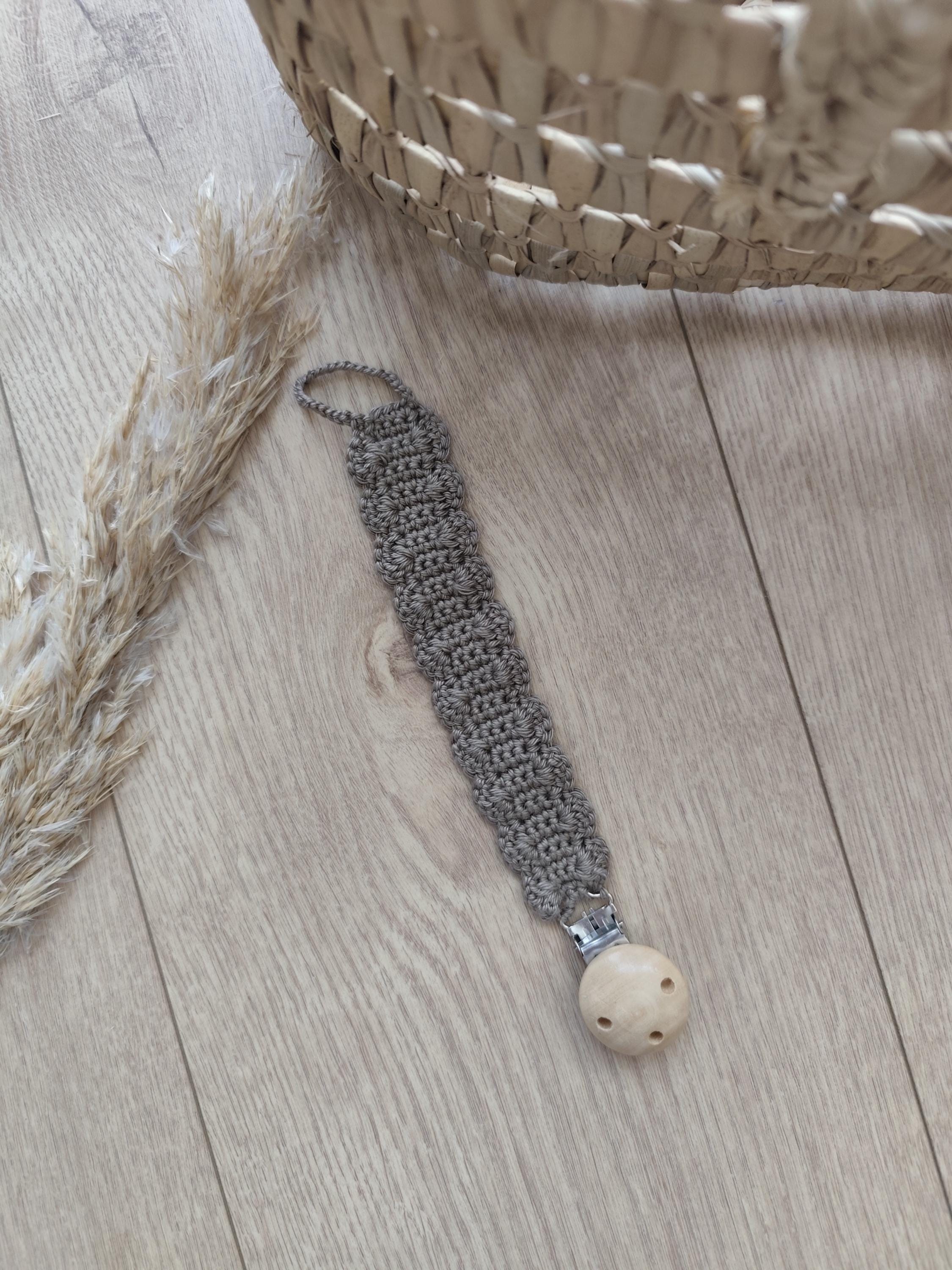 🤍 Attache tétine en crochet faite main | Blanche & Noé