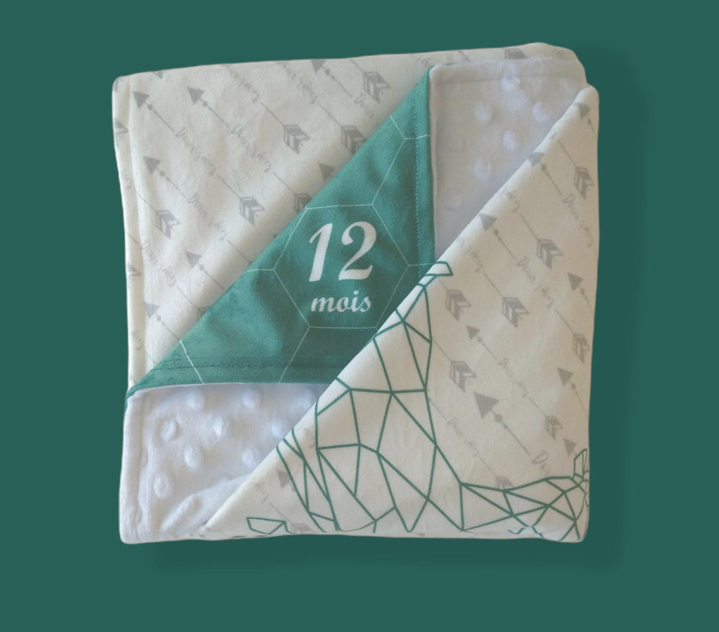 Tapis / Couverture étape motifs cerf géométrique