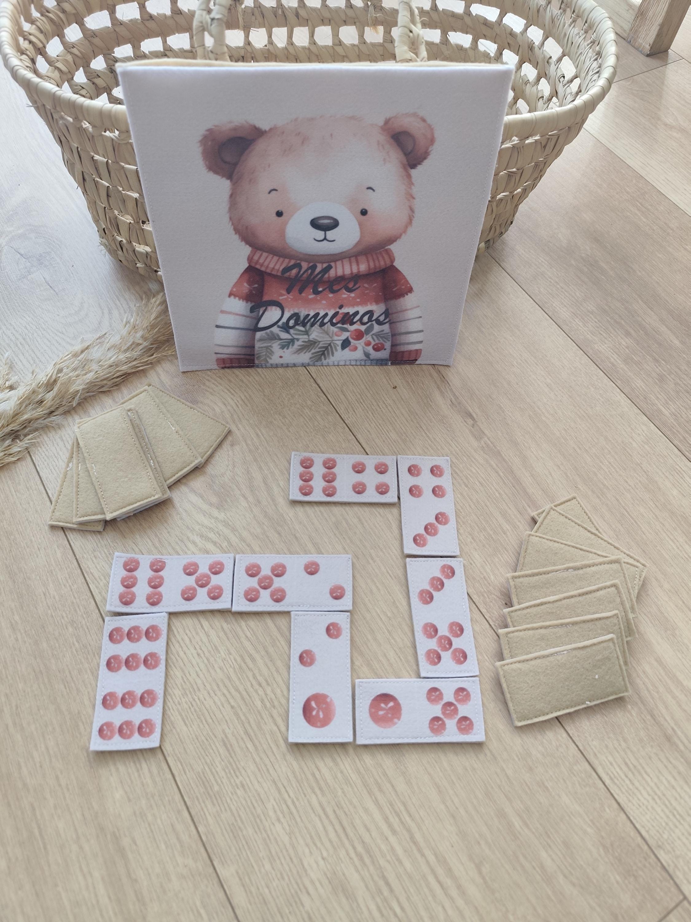 Dominos en feutrine "ourson de noël"