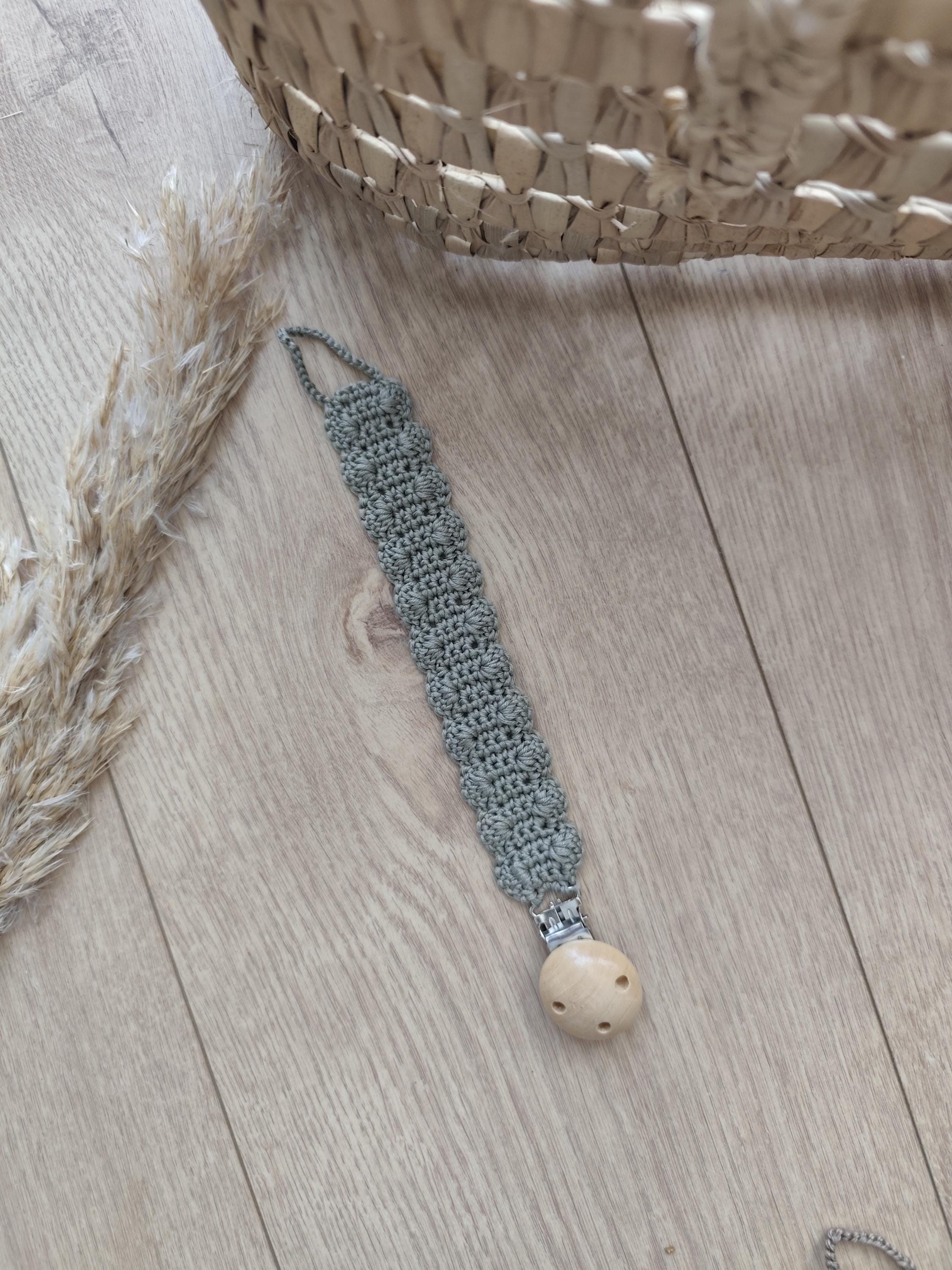 🤍 Attache tétine en crochet faite main | Blanche & Noé