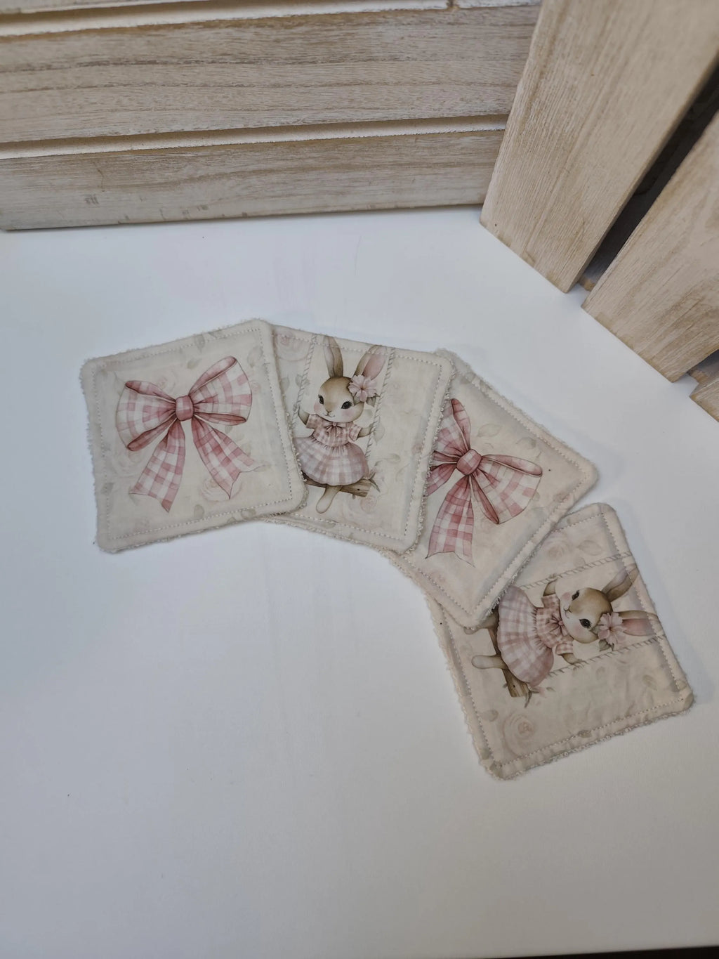 🐰Lingettes lavables fait main – Collection Léontine la Lapine | Blanche & Noé