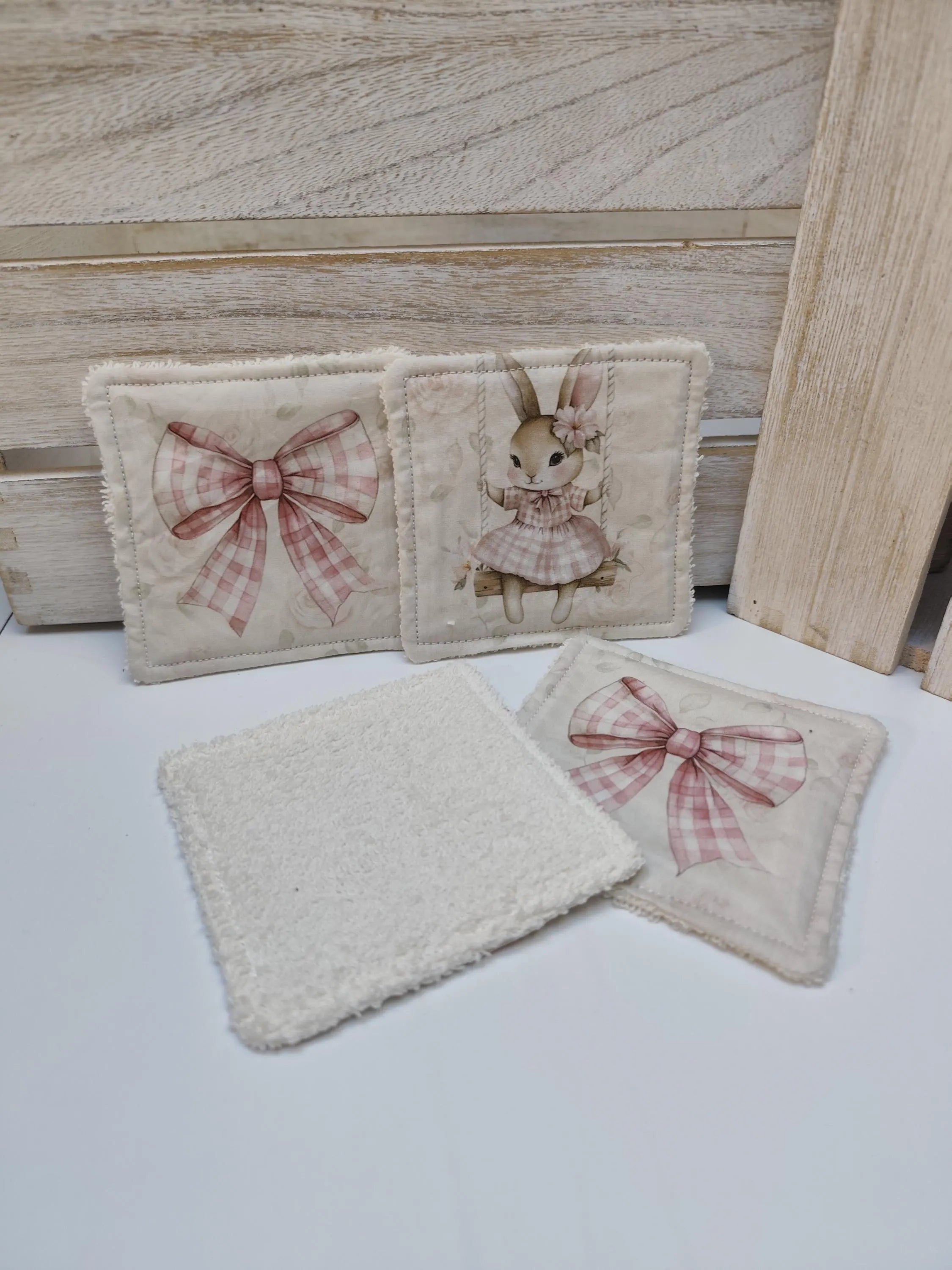 🐰Lingettes lavables fait main – Collection Léontine la Lapine | Blanche & Noé