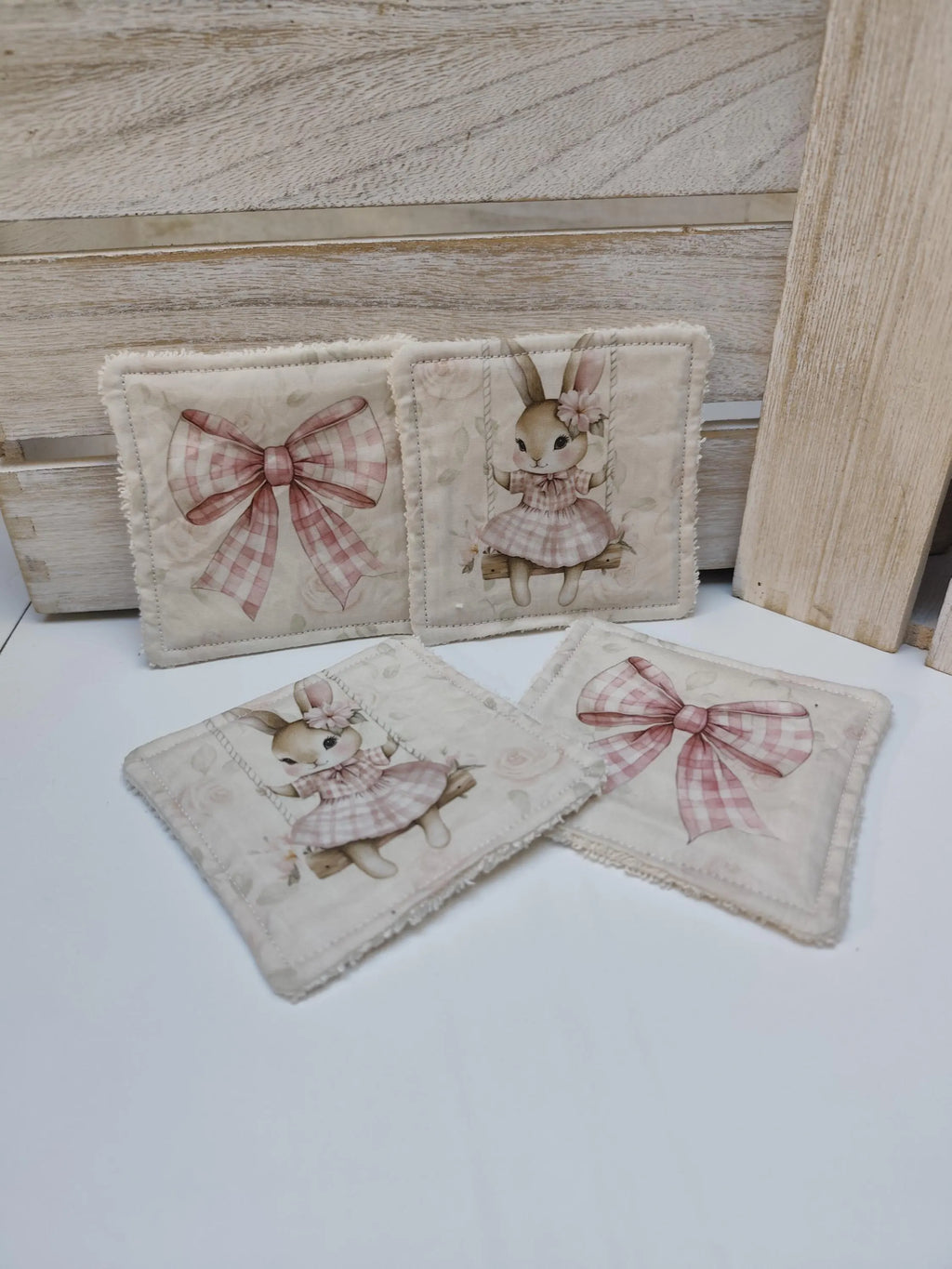 🐰Lingettes lavables fait main – Collection Léontine la Lapine | Blanche & Noé